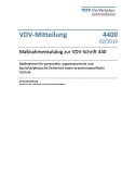 VDV-Mitteilung 4400 Maßnahmenkatalog zur VDV-Schrift 440 [Print]