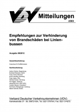 VDV-Mitteilung 2303 Empfehlung zur Verhinderung von Brandschäden bei Linienbussen [PDF Datei]