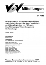 VDV-Mitteilung  7002 Anforderungen an Betriebsdienste BOStab sowie Aufschreibungen ... [Print]