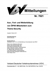 VDV-Mitteilung 7021 Aus-, Fort- und Weiterbildungen von ÖPNV - Mitarbeitern zum ... [Print]