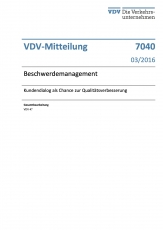 VDV-Mitteilung  7040 Beschwerdemanagement [PDF Datei]