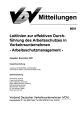 VDV-Mitteilung 8001 Leitlinien zur effektiven Durchführung des Arbeitsschutzes ... [PDF Datei]
