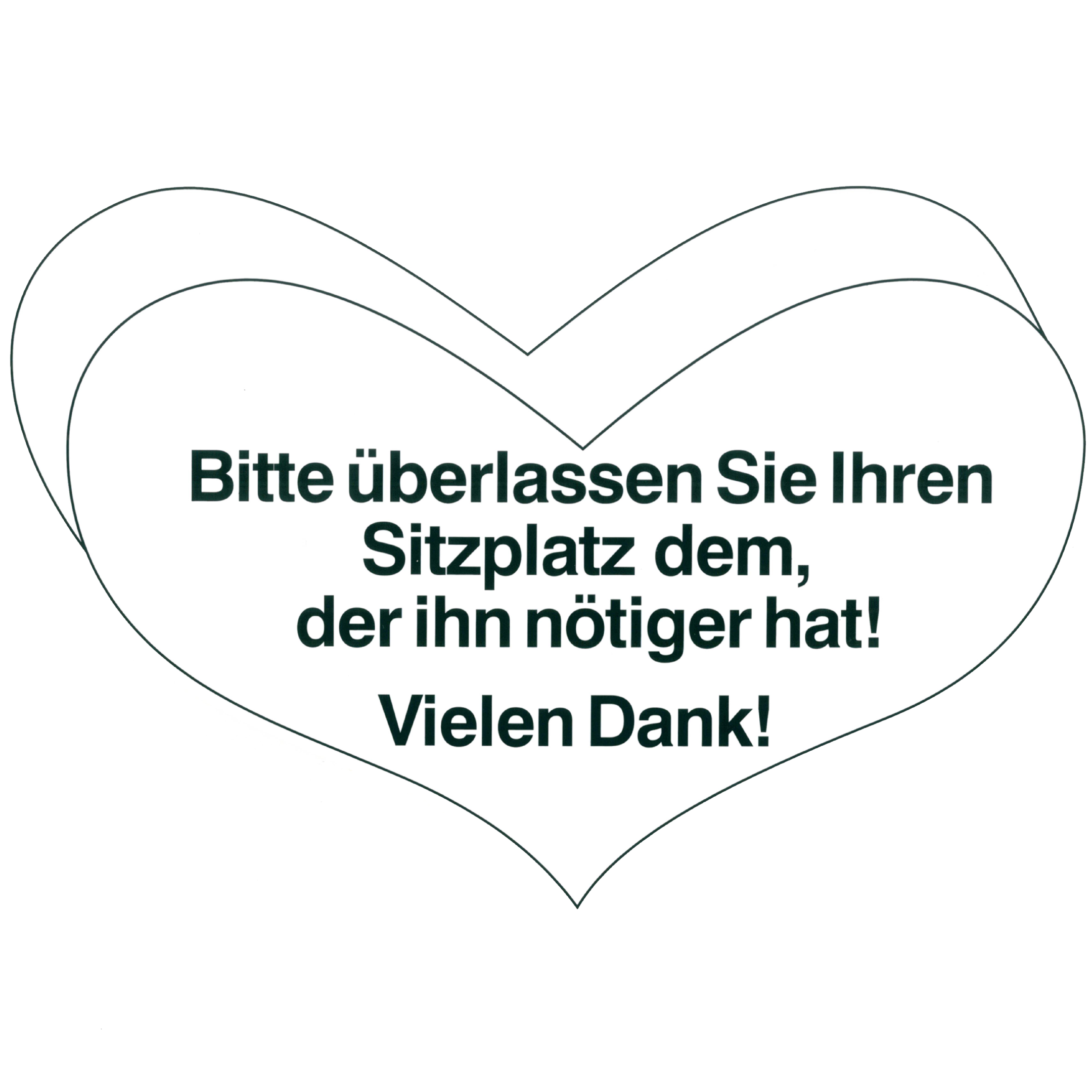 Piktogramm V20620: Bitte überlassen Sie ihren Sitzplatz dem, der ihn nötiger hat! Vielen Dank