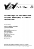 VDV-Schrift 852 Empfehlung für die Abfallverwertung und - beseitigung in Verkehrsunters... [Print]